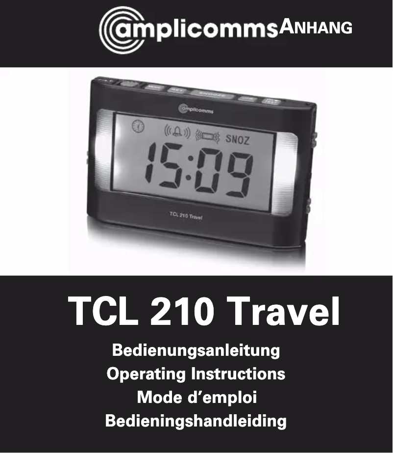 Image de la première page du manuel de l'appareil TCL 210 Travel