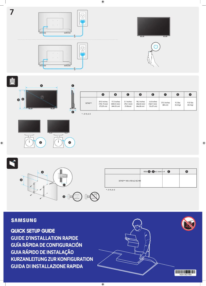 Page 1 de la notice Manuel utilisateur Samsung UA32T4202AK
