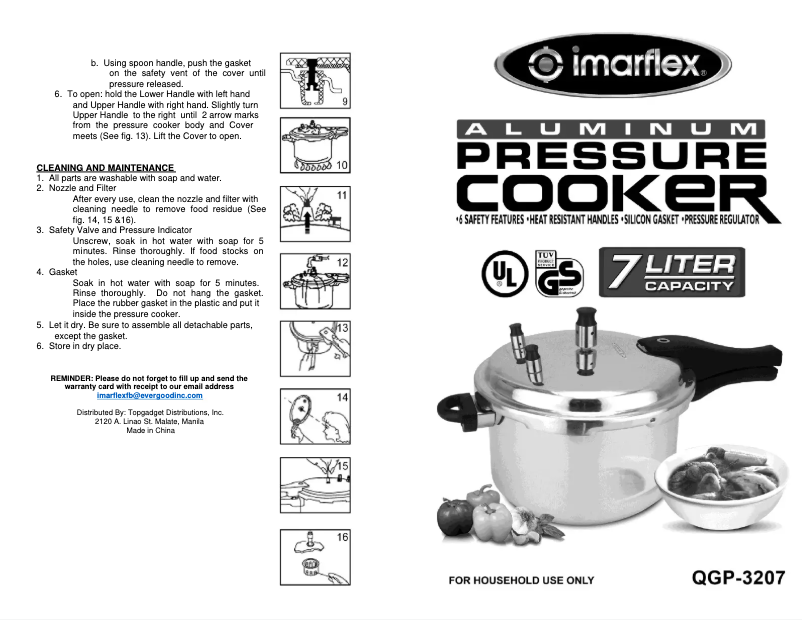 Page n°1 - Manuel utilisateur Imarflex QGP-3207