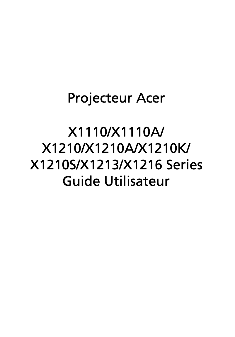 Image de la première page du manuel de l'appareil X1213