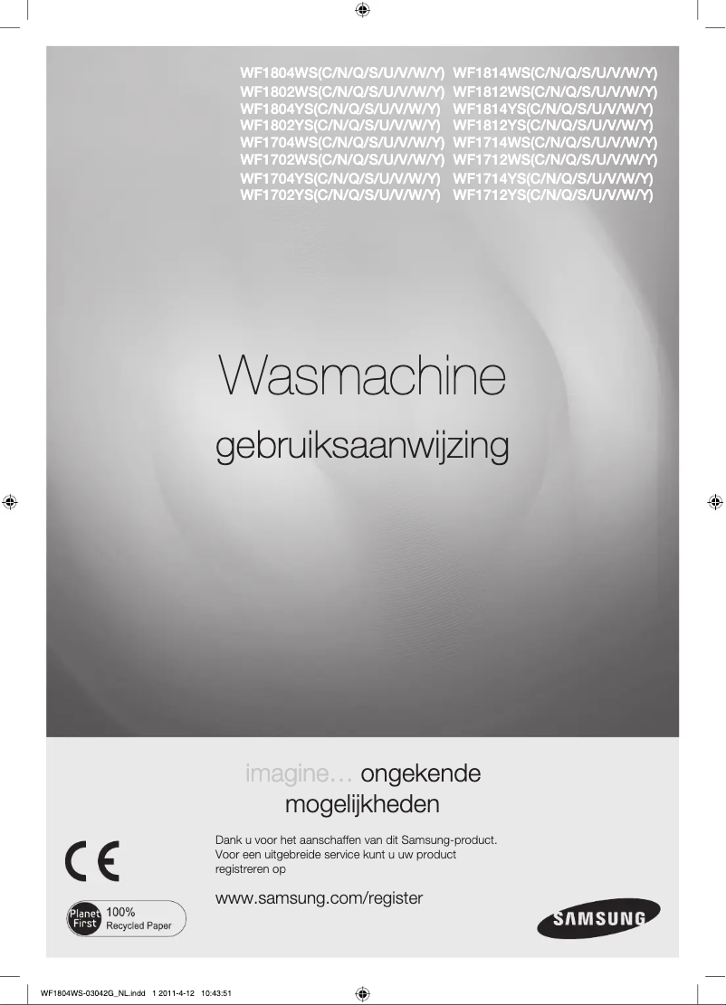 Page 1 de la notice Manuel utilisateur Samsung WF1712WS