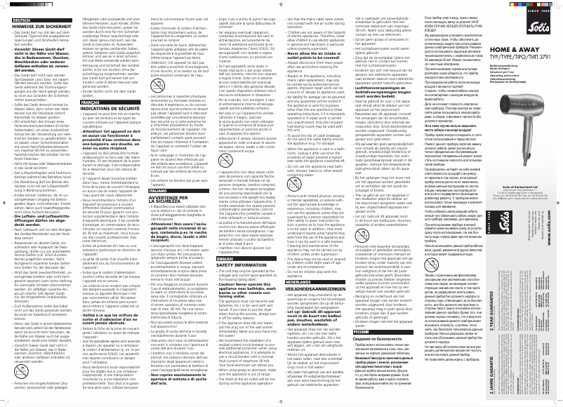 Image de la première page du manuel de l'appareil Home & Away 3791