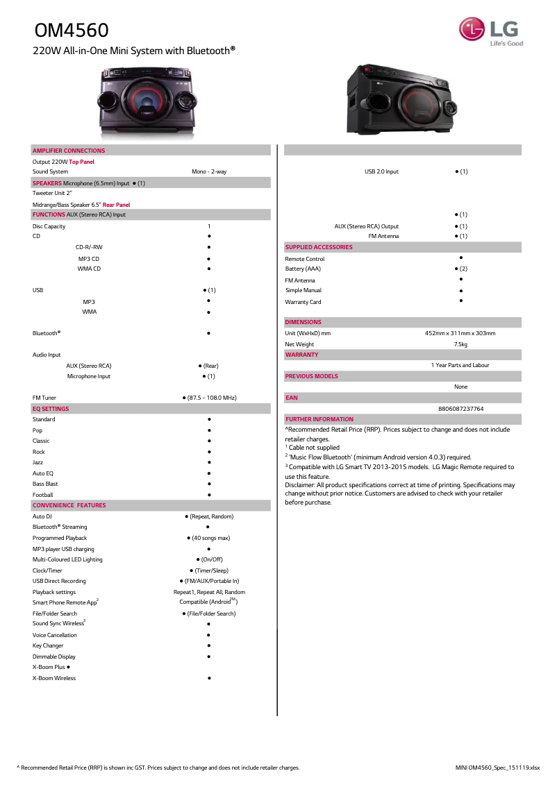 Image de la première page du manuel de l'appareil OM4560
