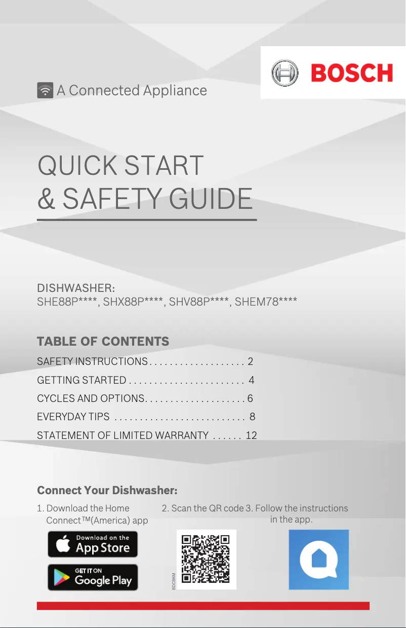 Página 1 del manual Manual de usuario Bosch SHE88PZ65N