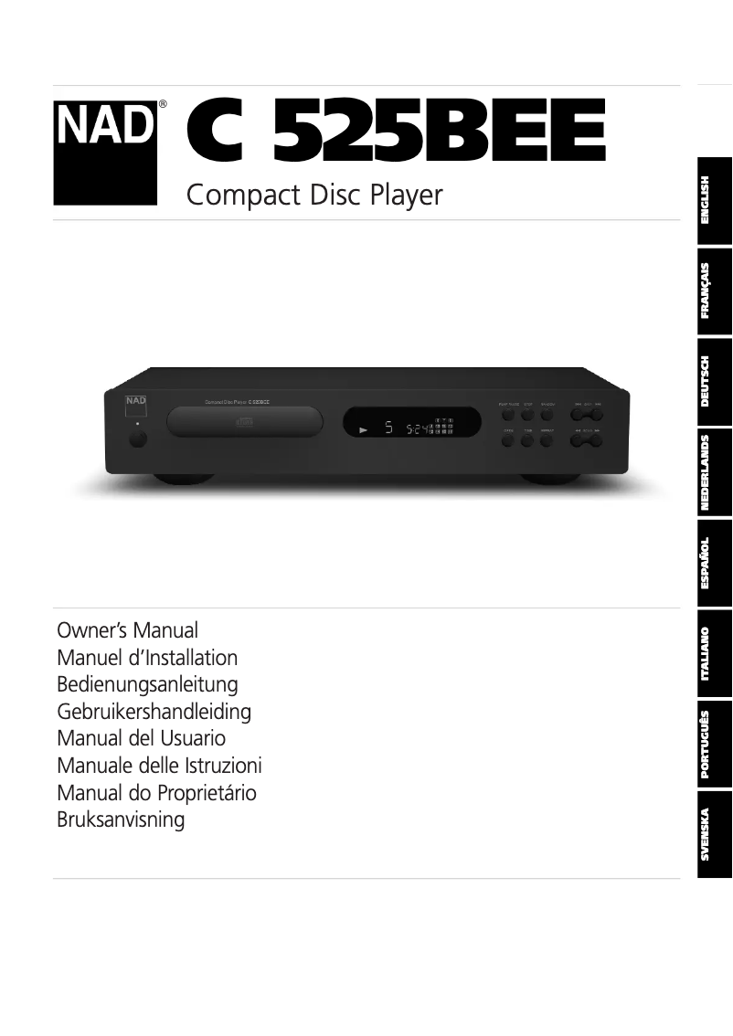 Page 1 de la notice Manuel utilisateur NAD C 525