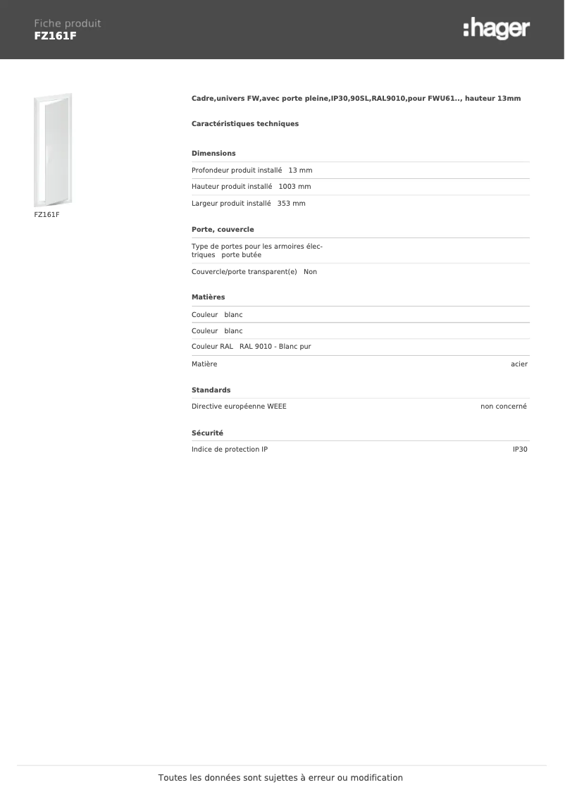 Image de la première page du manuel de l'appareil FZ161F