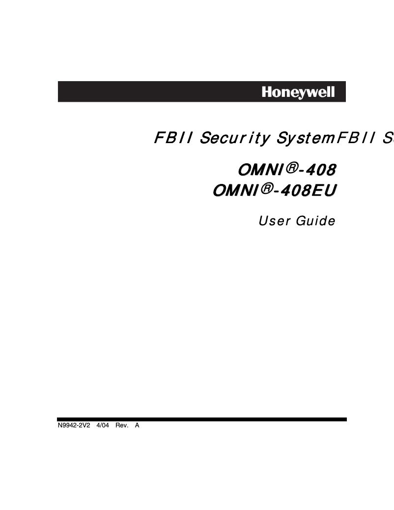 Page 1 de la notice Manuel utilisateur Honeywell OMNI-408EU