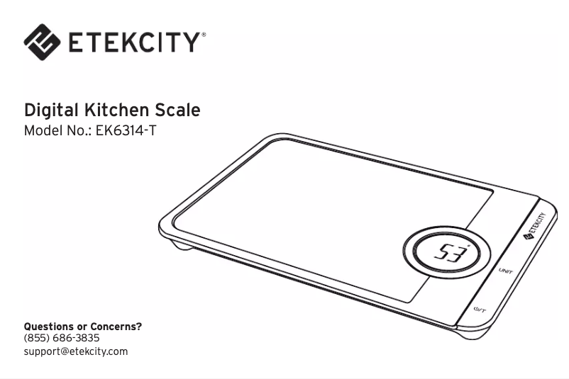 Page 1 of the manual User Manual Etekcity EK6314-T