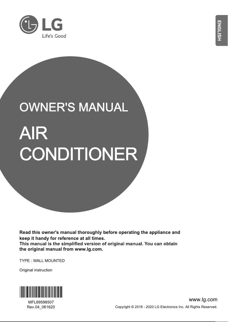 Page 1 of the manual User Manual LG NHXM20S2A2