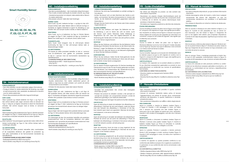 Page 1 de la notice Manuel utilisateur Frient Smart Humidity Sensor