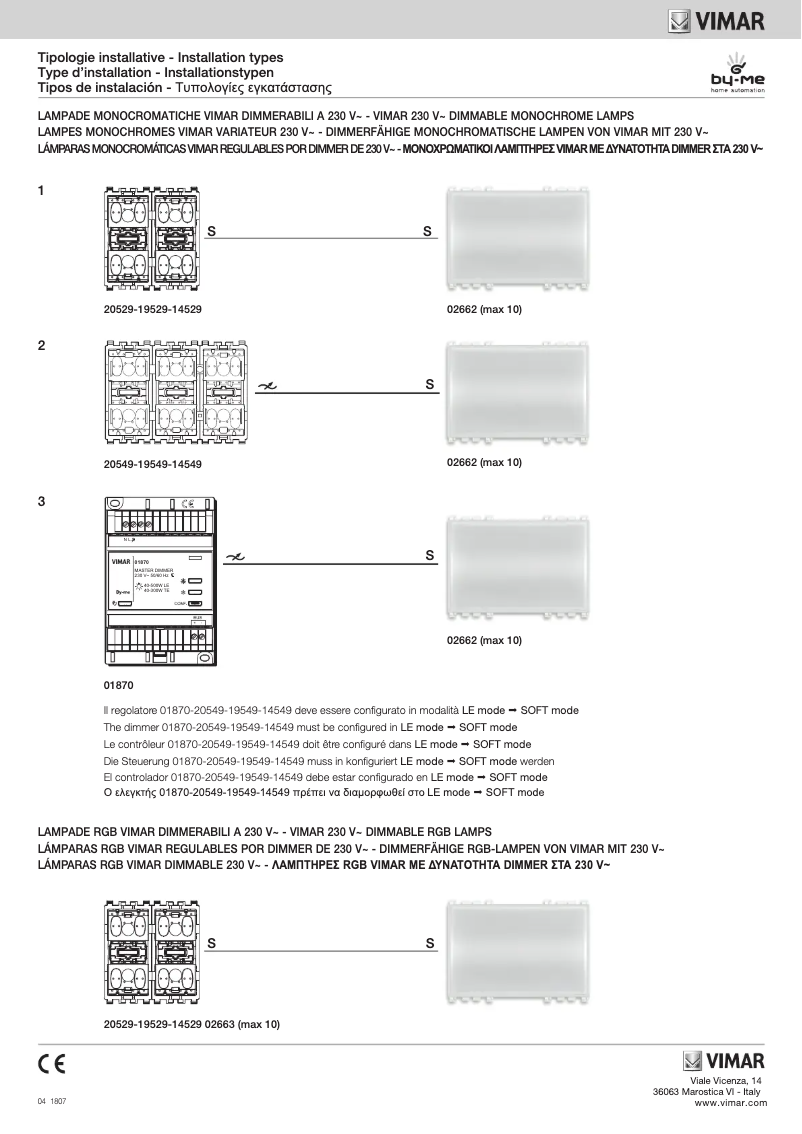 Page 1 de la notice Guide d'installation Vimar 20529