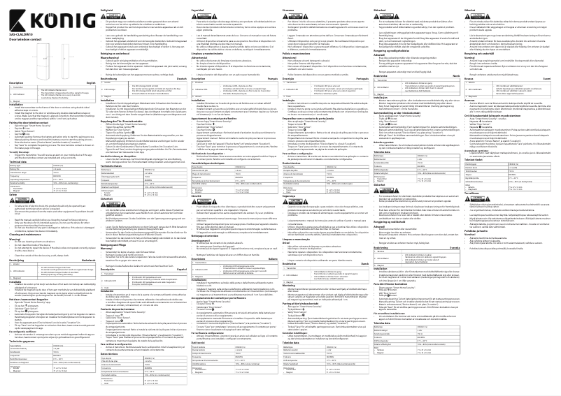 Page n°1 - Manuel utilisateur Konig SAS-CLALARM05
