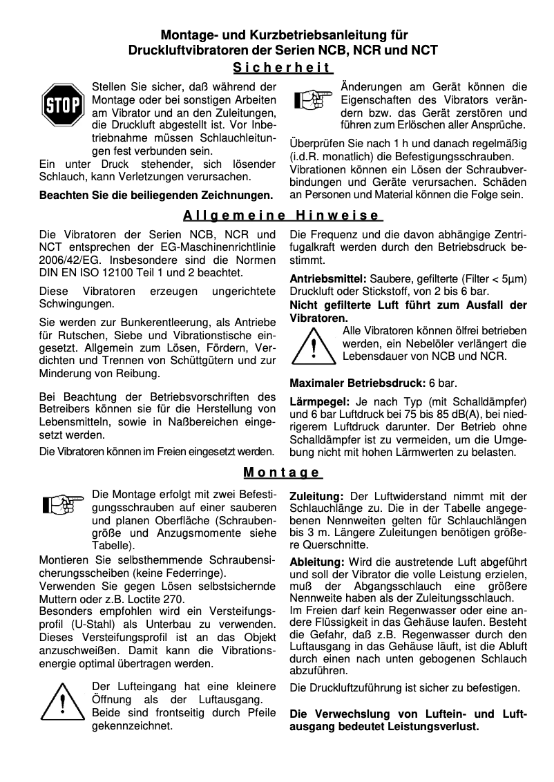 Page 1 de la notice Manuel utilisateur Netter Vibration NCT 2