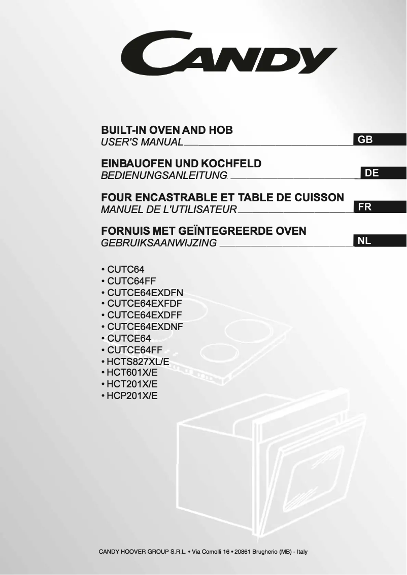 Page 1 de la notice Manuel utilisateur Candy CUTC64