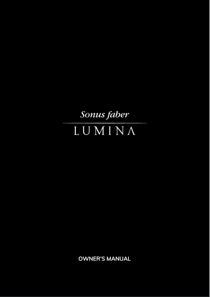 Page n°1 - Manuel utilisateur Sonus Faber Lumina Center I