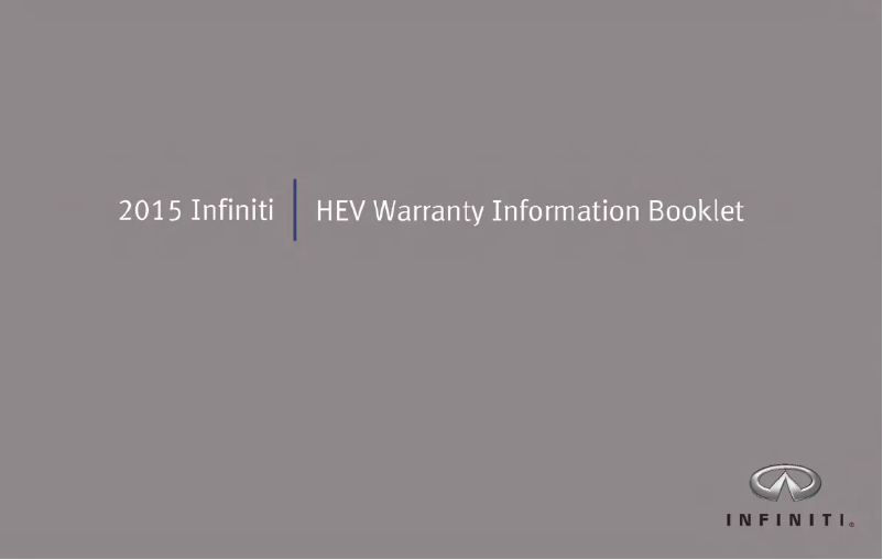 Page 1 of the manual Warranty Information Infiniti QX60 Hybrid (2015)