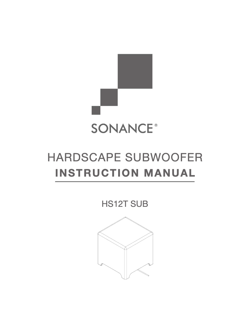 Page n°1 - Manuel utilisateur Sonance Landscape HS12T SUB