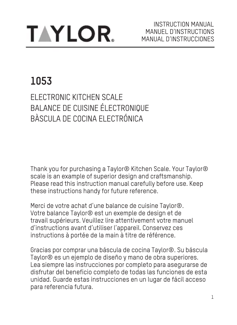 Image de la première page du manuel de l'appareil 1053