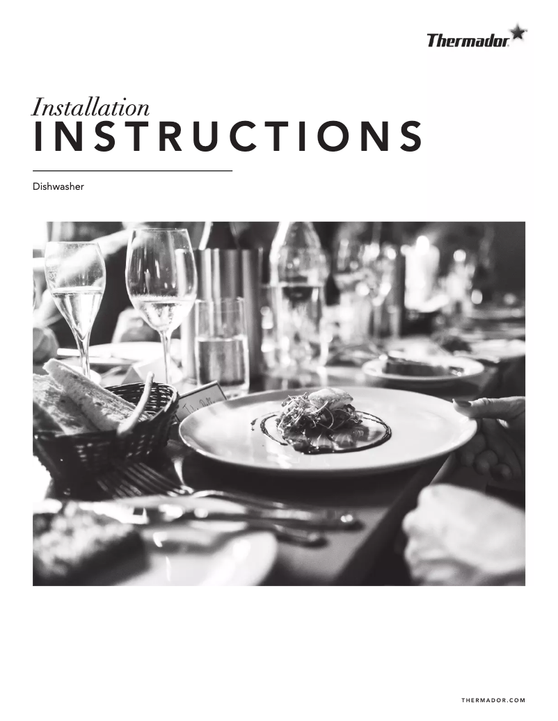 Page n°1 - Guide d'installation Thermador DWHD770WFM