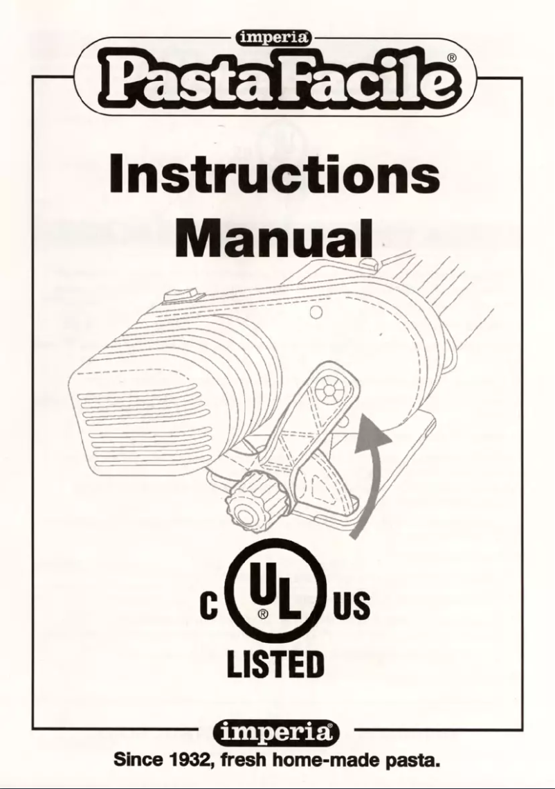 Page 1 de la notice Manuel utilisateur Imperia PastaFacile