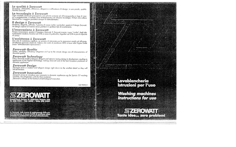 Page 1 de la notice Manuel utilisateur Zerowatt LX 593