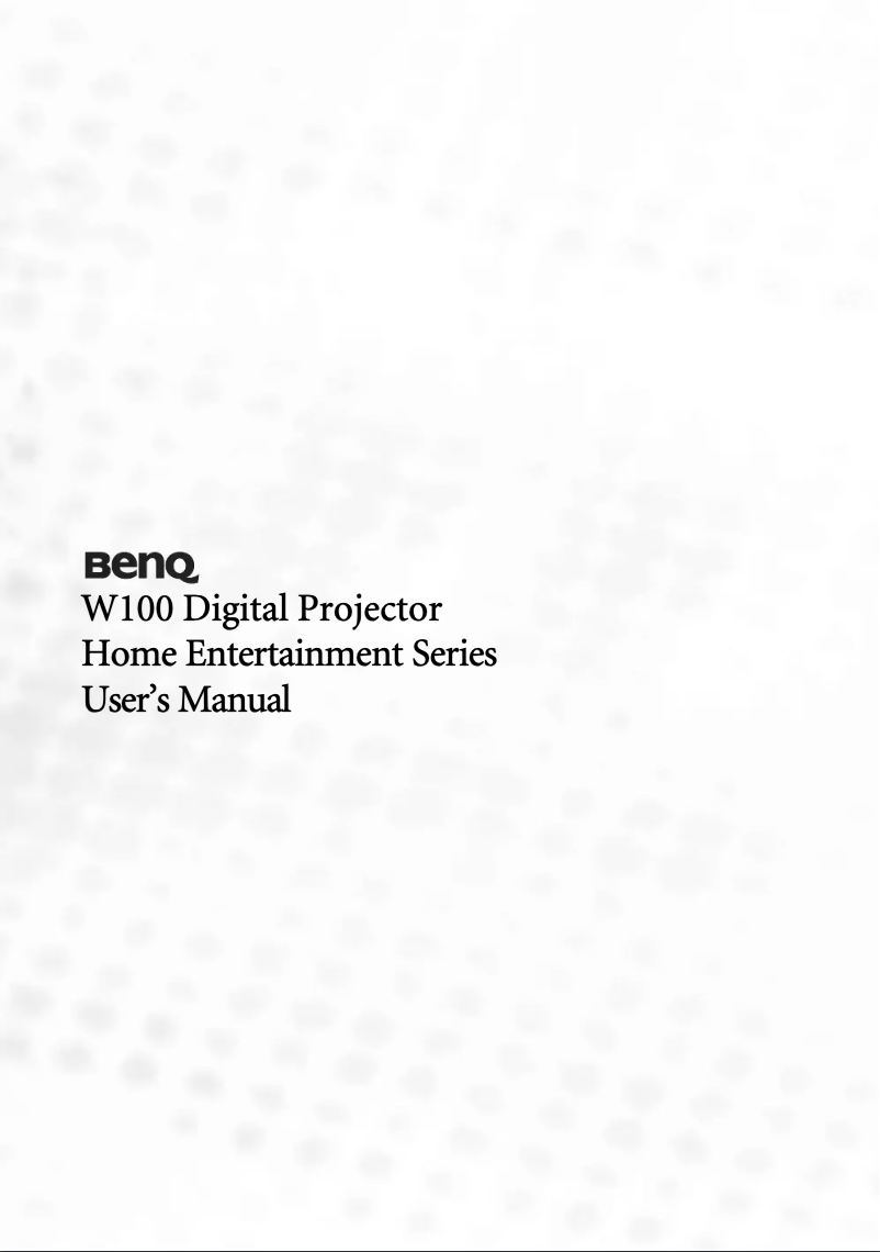 Page 1 de la notice Manuel utilisateur BenQ W100