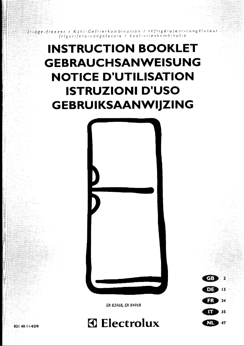 Página 1 del manual Manual de usuario Electrolux ER 8396