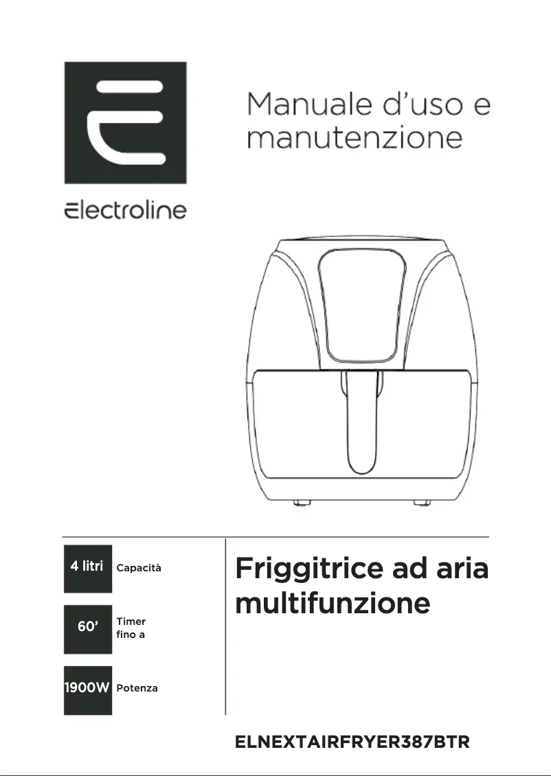 Page 1 de la notice Manuel utilisateur Electroline ELNEXTAIRFRYER387G