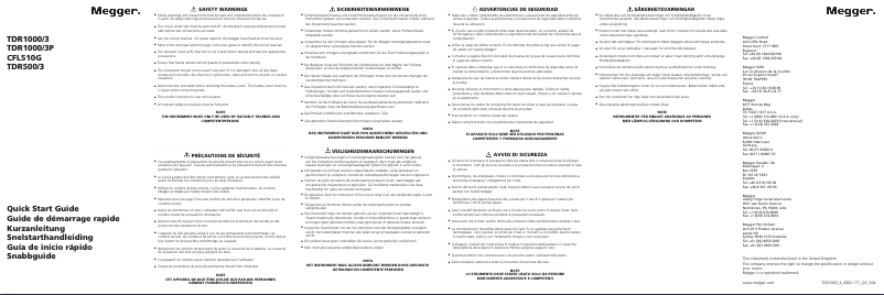 Image de la première page du manuel de l'appareil TDR1000/3