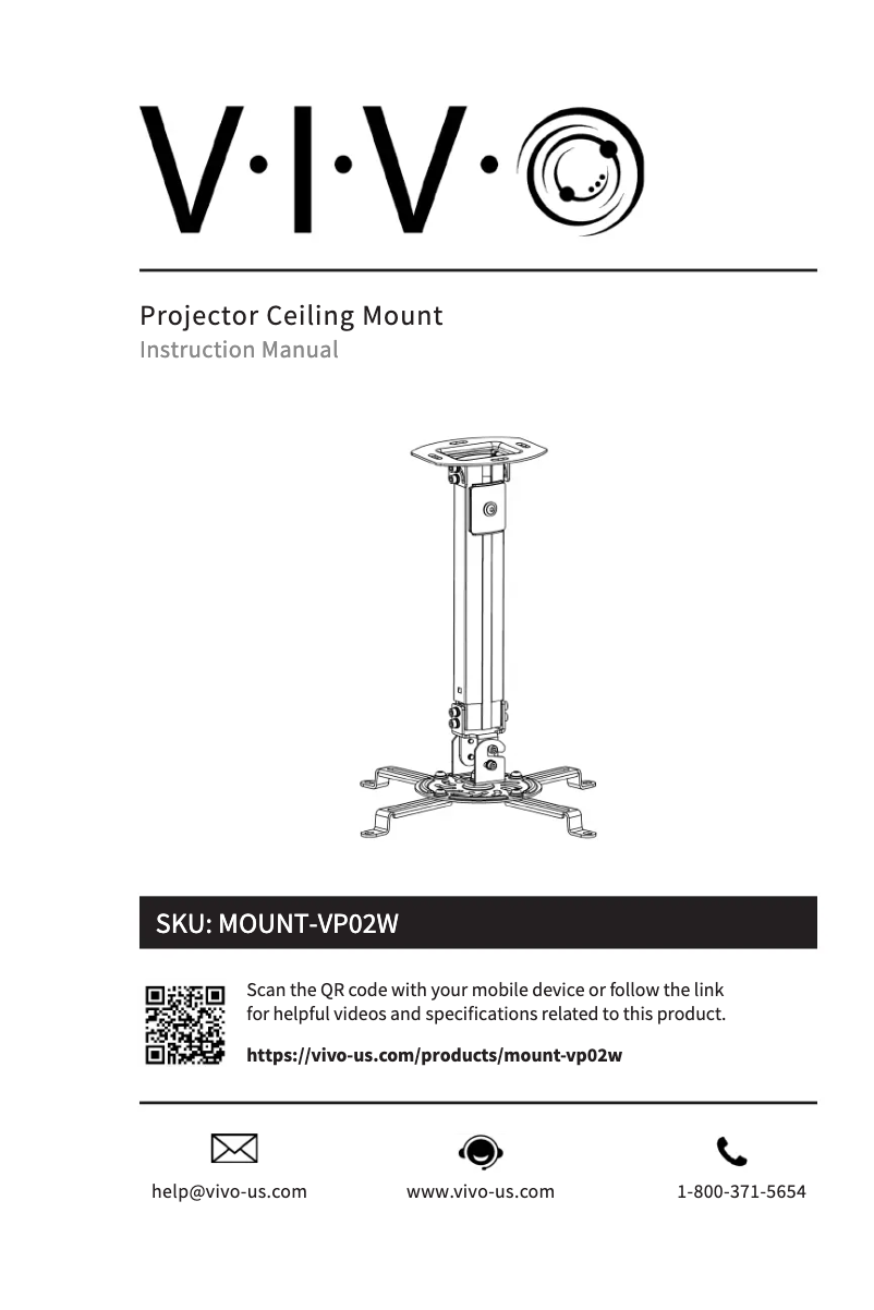 Image de la première page du manuel de l'appareil MOUNT-VP02W