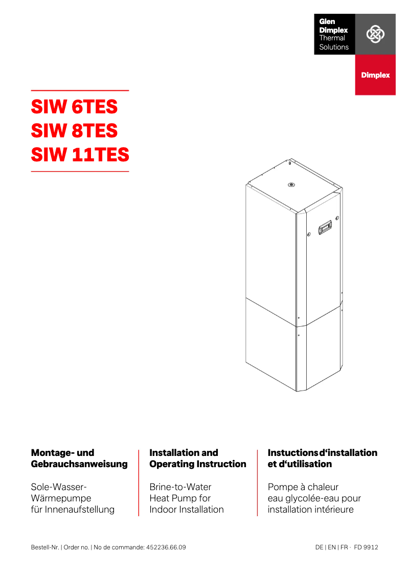 Page 1 de la notice Manuel utilisateur Dimplex SIW 11TES