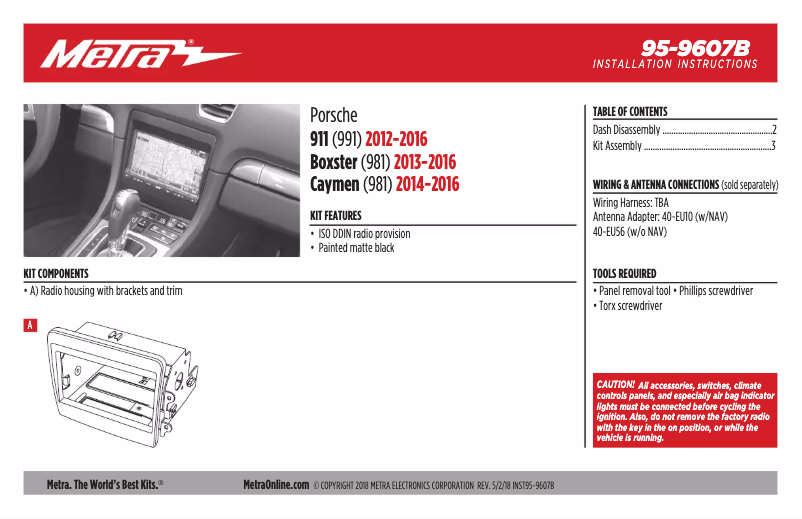 Page n°1 - Guide d'installation Metra 95-9607B