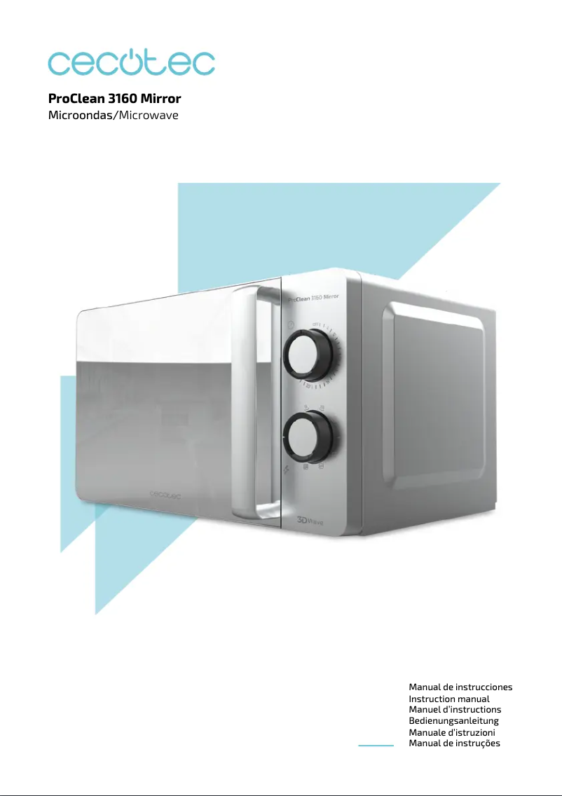 Page 1 de la notice Manuel utilisateur Cecotec ProClean 3160 Mirror