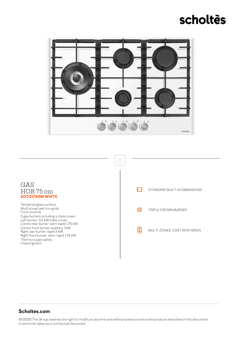 Image de la première page du manuel de l'appareil SOTG1730W