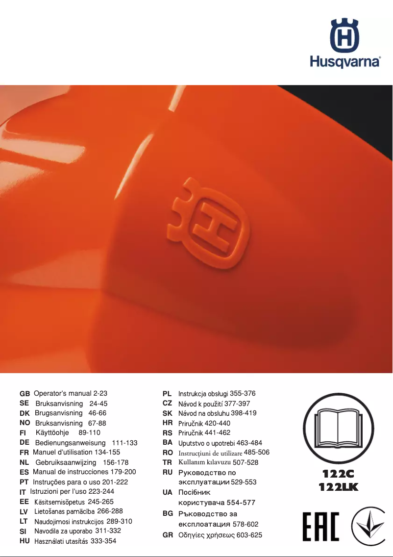 Page 1 de la notice Manuel utilisateur Husqvarna 122C