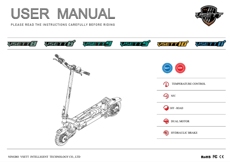 Page n°1 - Manuel utilisateur VSETT 10+