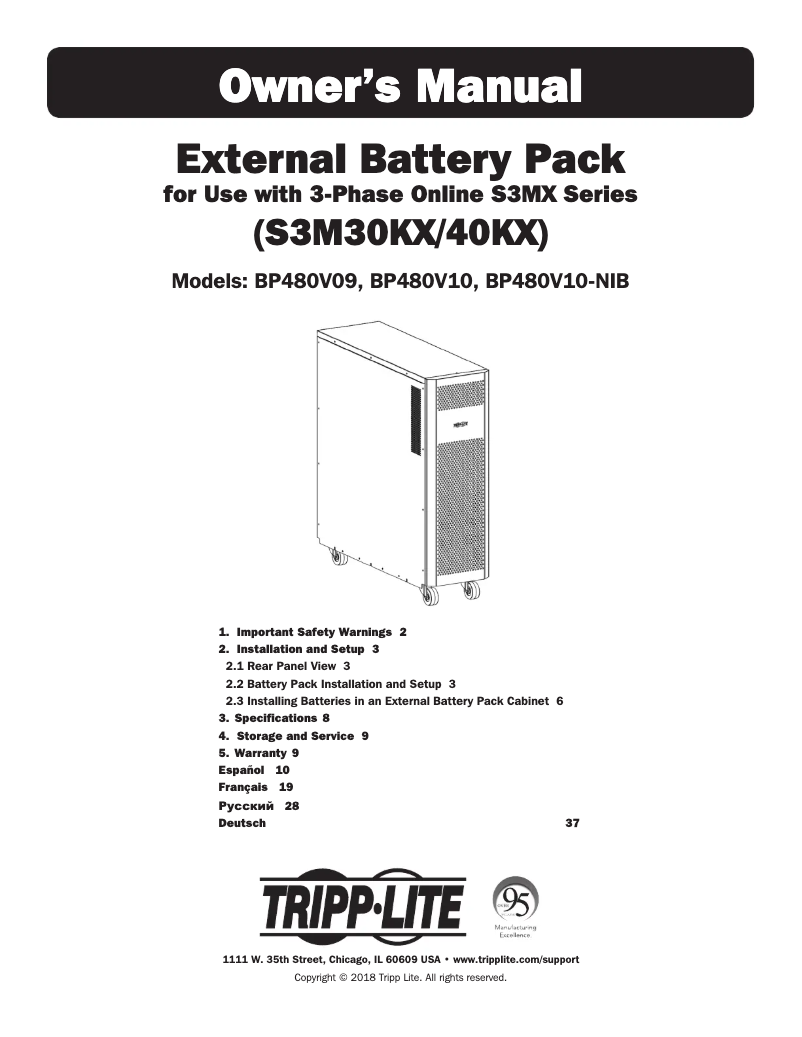 Page n°1 - Manuel utilisateur Tripp Lite BP480V09
