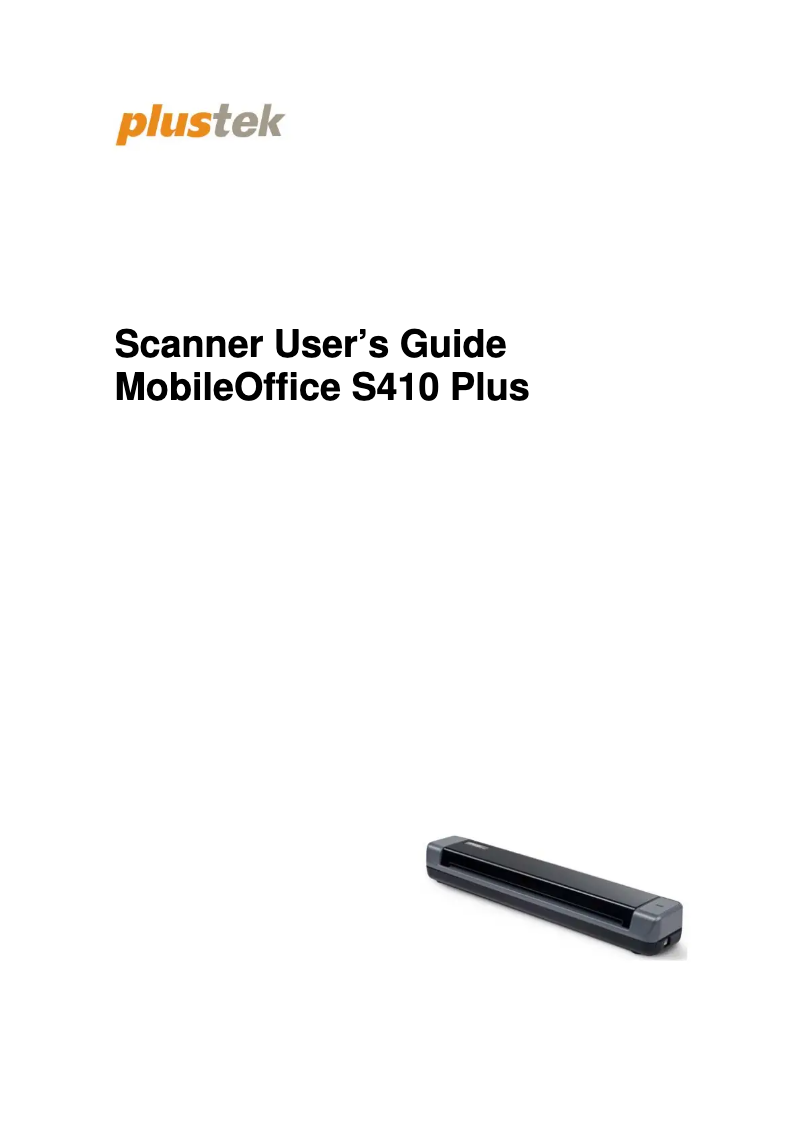 Page n°1 - Manuel utilisateur Plustek MobileOffice S410 Plus