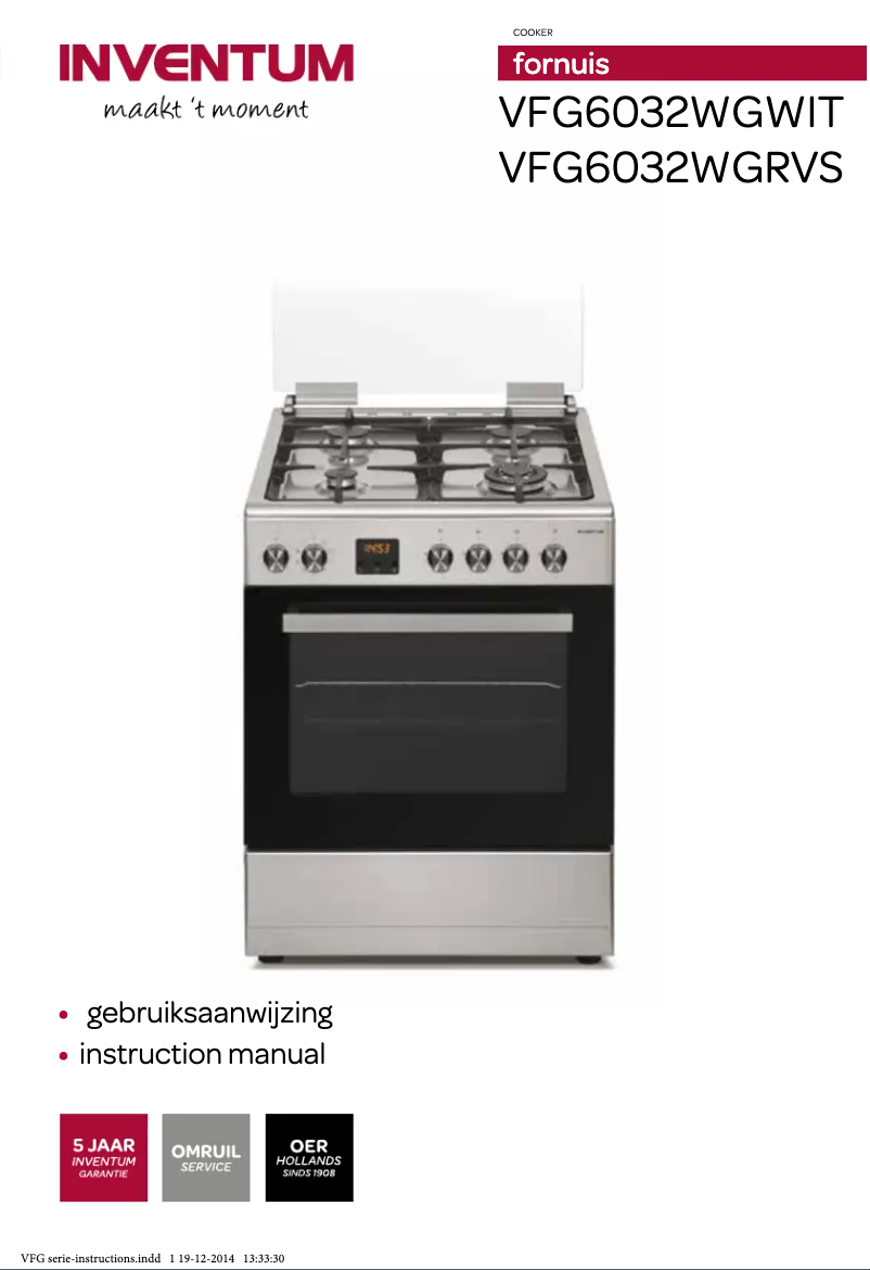Page n°1 - Manuel utilisateur Inventum VFG6032WGRVS