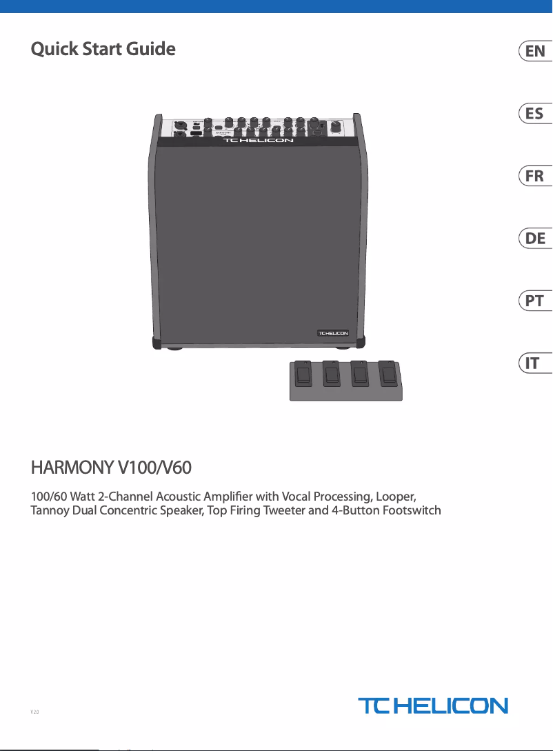 Page 1 de la notice Manuel utilisateur TC Helicon Harmony V100