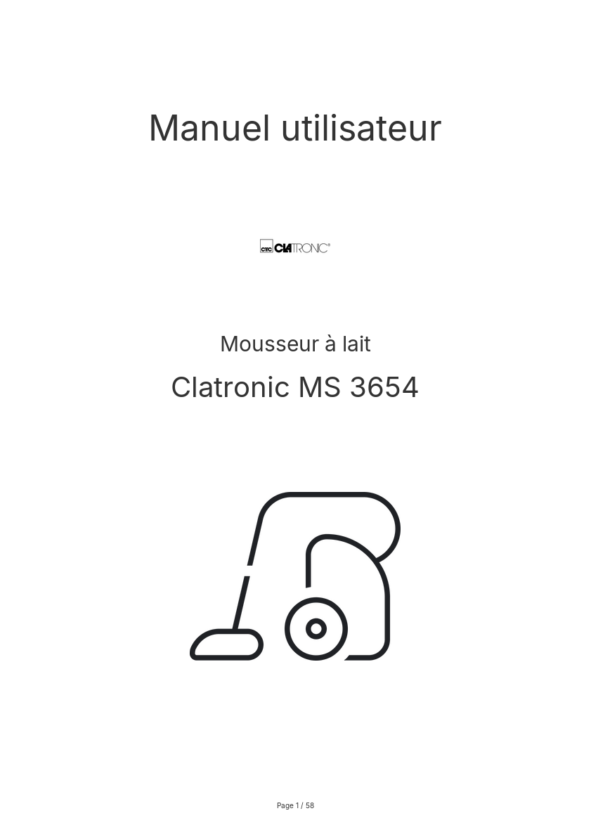 Image de la première page du manuel de l'appareil MS 3654
