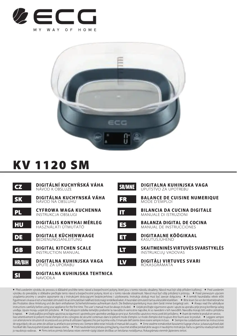 Image de la première page du manuel de l'appareil KV 1120 SM