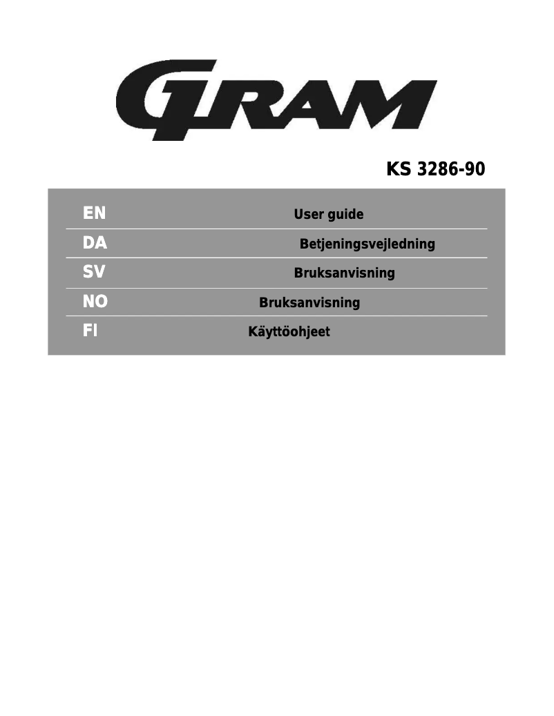 Page 1 de la notice Manuel utilisateur Gram KS 3286-90