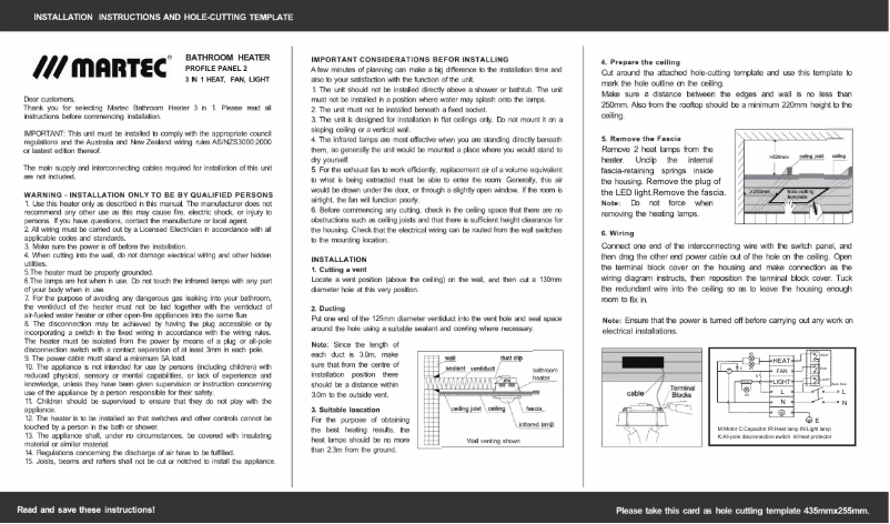 Página 1 del manual Manual de usuario Martec Profile Panel 2
