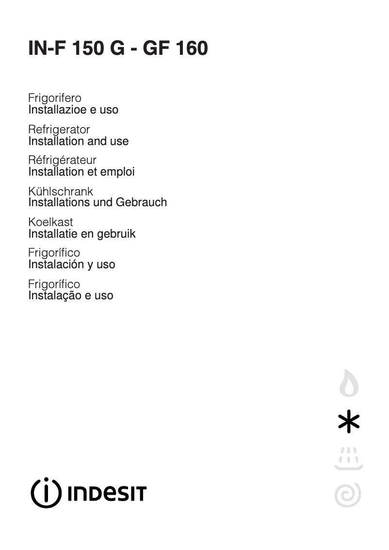 Page 1 de la notice Manuel utilisateur Indesit GF 160 I INDES.