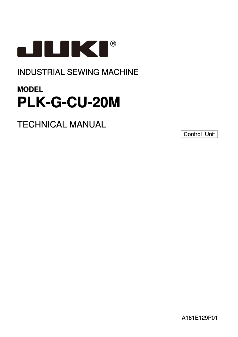 Image de la première page du manuel de l'appareil PLK-G-CU-20M