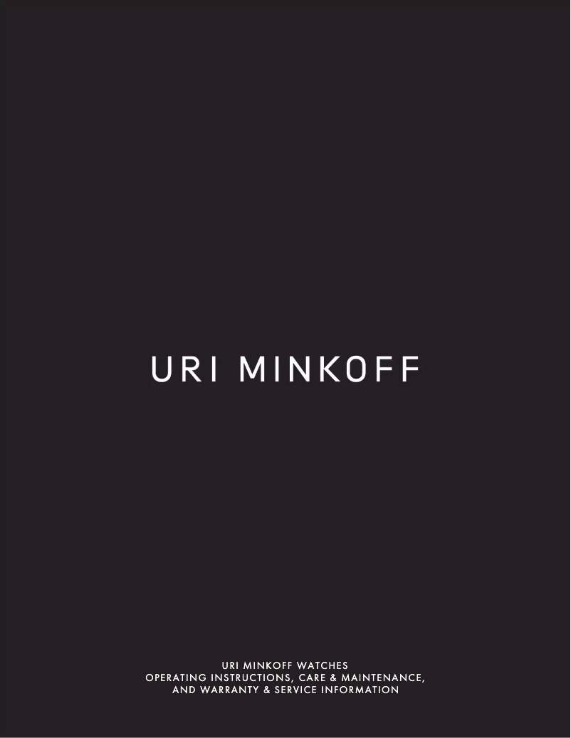 Page 1 de la notice Manuel utilisateur Uri Minkoff Griffith