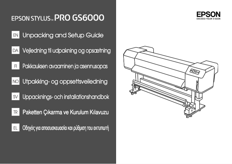 Image de la première page du manuel de l'appareil Stylus Pro GS6000