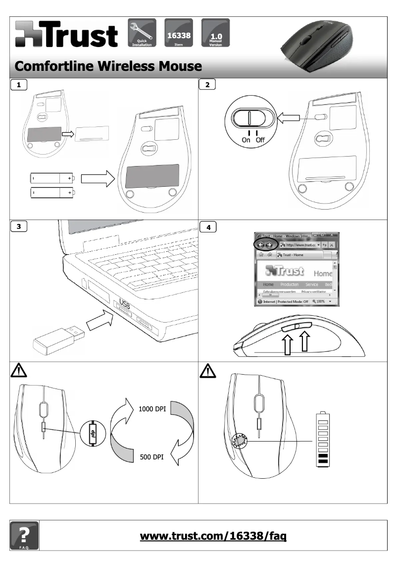 First page image of the manual for ComfortLine Wireless Mouse