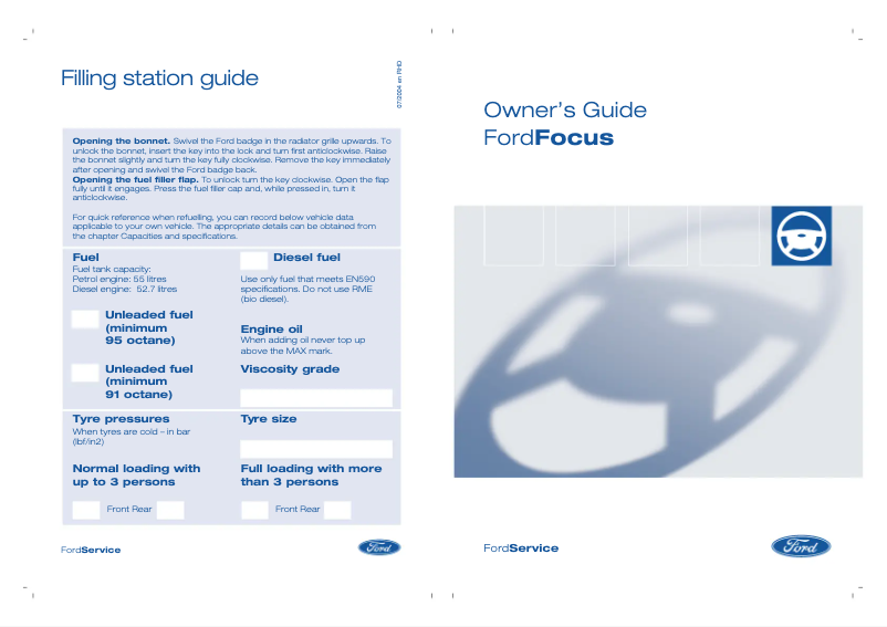 Image de la première page du manuel de l'appareil Focus (1999)
